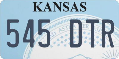 KS license plate 545DTR