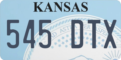 KS license plate 545DTX