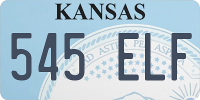 KS license plate 545ELF