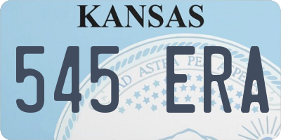 KS license plate 545ERA