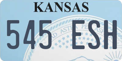 KS license plate 545ESH