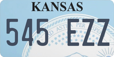 KS license plate 545EZZ