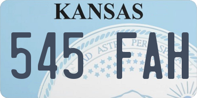 KS license plate 545FAH