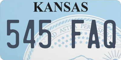 KS license plate 545FAQ
