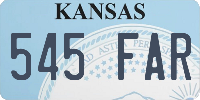 KS license plate 545FAR