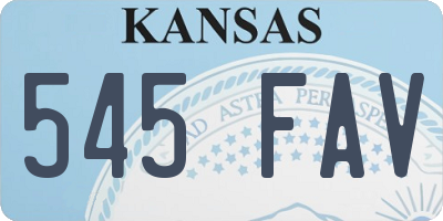 KS license plate 545FAV