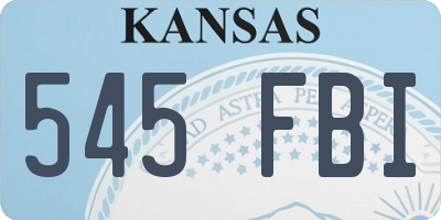 KS license plate 545FBI