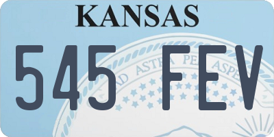 KS license plate 545FEV