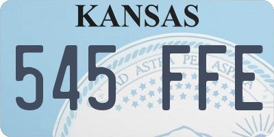 KS license plate 545FFE