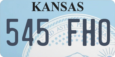 KS license plate 545FHO