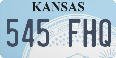 KS license plate 545FHQ