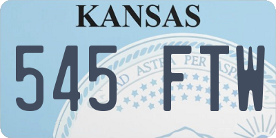 KS license plate 545FTW