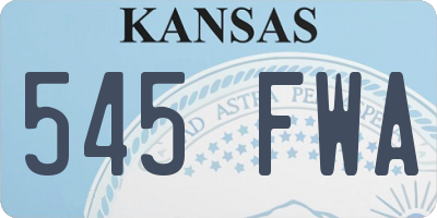 KS license plate 545FWA