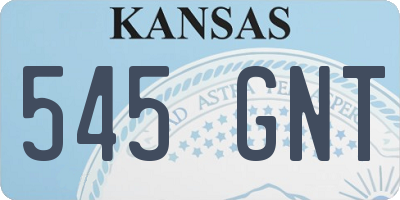 KS license plate 545GNT