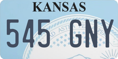 KS license plate 545GNY