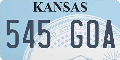 KS license plate 545GOA
