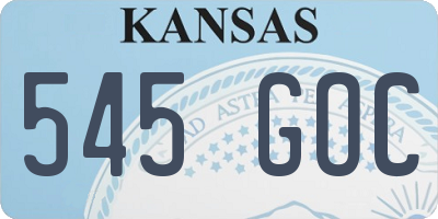 KS license plate 545GOC
