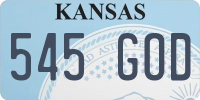 KS license plate 545GOD