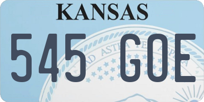 KS license plate 545GOE
