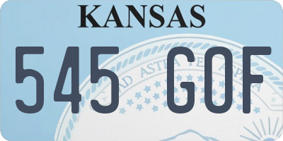 KS license plate 545GOF