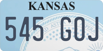 KS license plate 545GOJ
