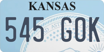KS license plate 545GOK