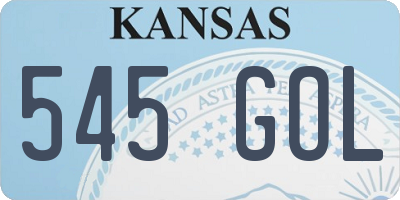 KS license plate 545GOL