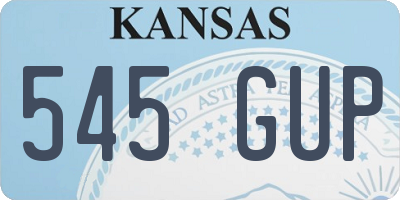 KS license plate 545GUP