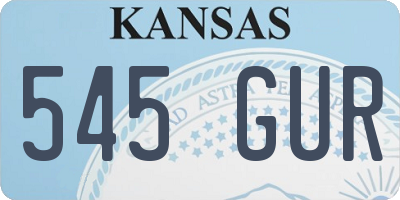 KS license plate 545GUR