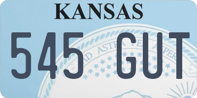 KS license plate 545GUT