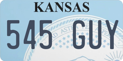KS license plate 545GUY