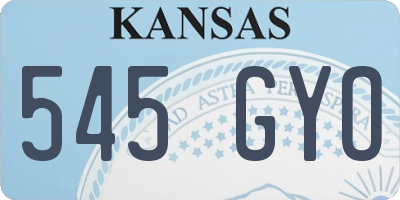 KS license plate 545GYO