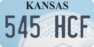 KS license plate 545HCF
