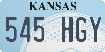 KS license plate 545HGY