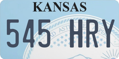 KS license plate 545HRY