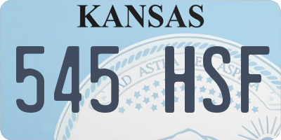 KS license plate 545HSF