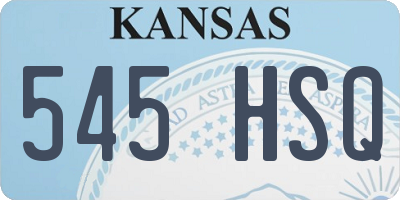 KS license plate 545HSQ