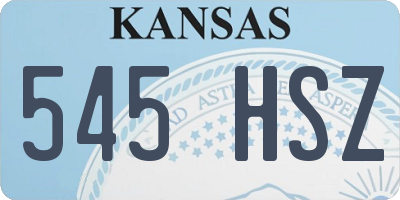KS license plate 545HSZ