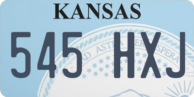 KS license plate 545HXJ