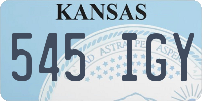 KS license plate 545IGY