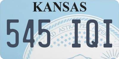 KS license plate 545IQI