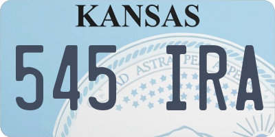 KS license plate 545IRA
