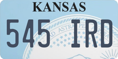 KS license plate 545IRD