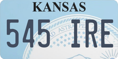 KS license plate 545IRE
