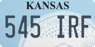 KS license plate 545IRF
