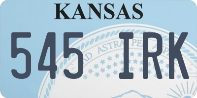 KS license plate 545IRK