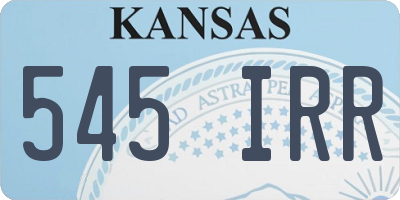 KS license plate 545IRR
