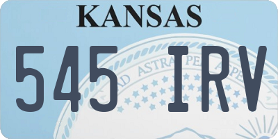 KS license plate 545IRV