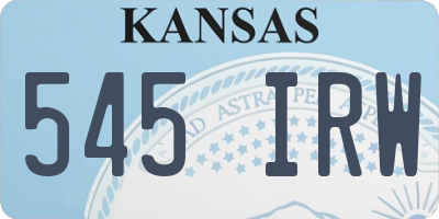 KS license plate 545IRW