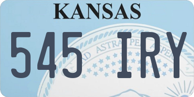 KS license plate 545IRY